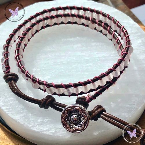 Rose Quartz 4mm Double Wrap Bracelet